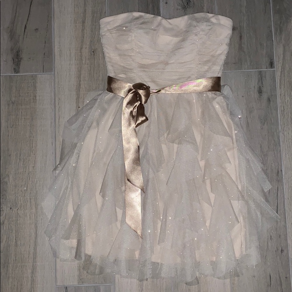 Shimmering Gold Strapless Dress